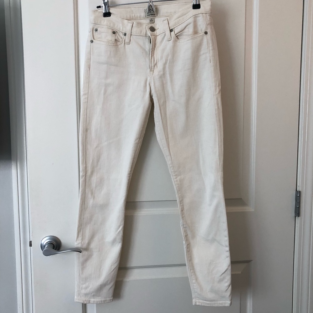 JCrew Cream Toothpick Jeans